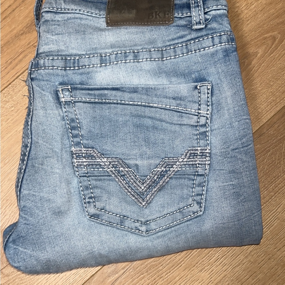 BKE Men's Denim Slim Straight Jeans - Light Blue (31/32)